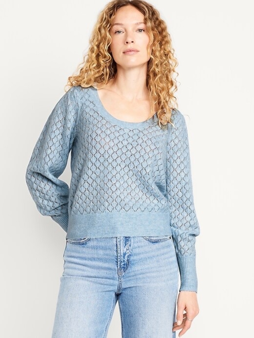 Old Navy Pointelle Scoop Neck Sweater